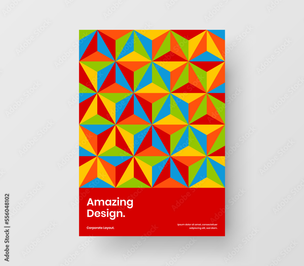 Amazing geometric hexagons leaflet concept. Clean corporate cover A4 vector design template. Amazing geometric hexagons leaflet concept. Clean corporate cover A4 vector design template.