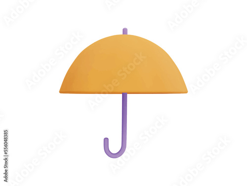 Umbrella with 3d vector icon cartoon minimal style