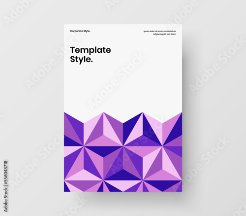 Premium geometric tiles placard concept. Bright journal cover vector design illustration.