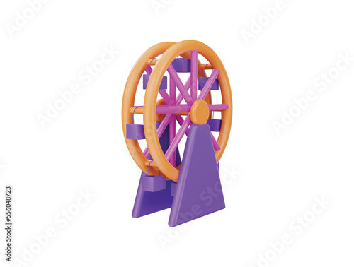 Roller coaster with 3d vector icon cartoon minimal style