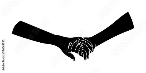Couple holding hands silhouette. Vector illustration © Yuliia Borovyk