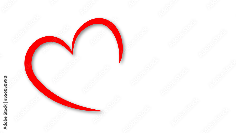 Simple Heart Shape Drawing for Valentine's Day or Love concept