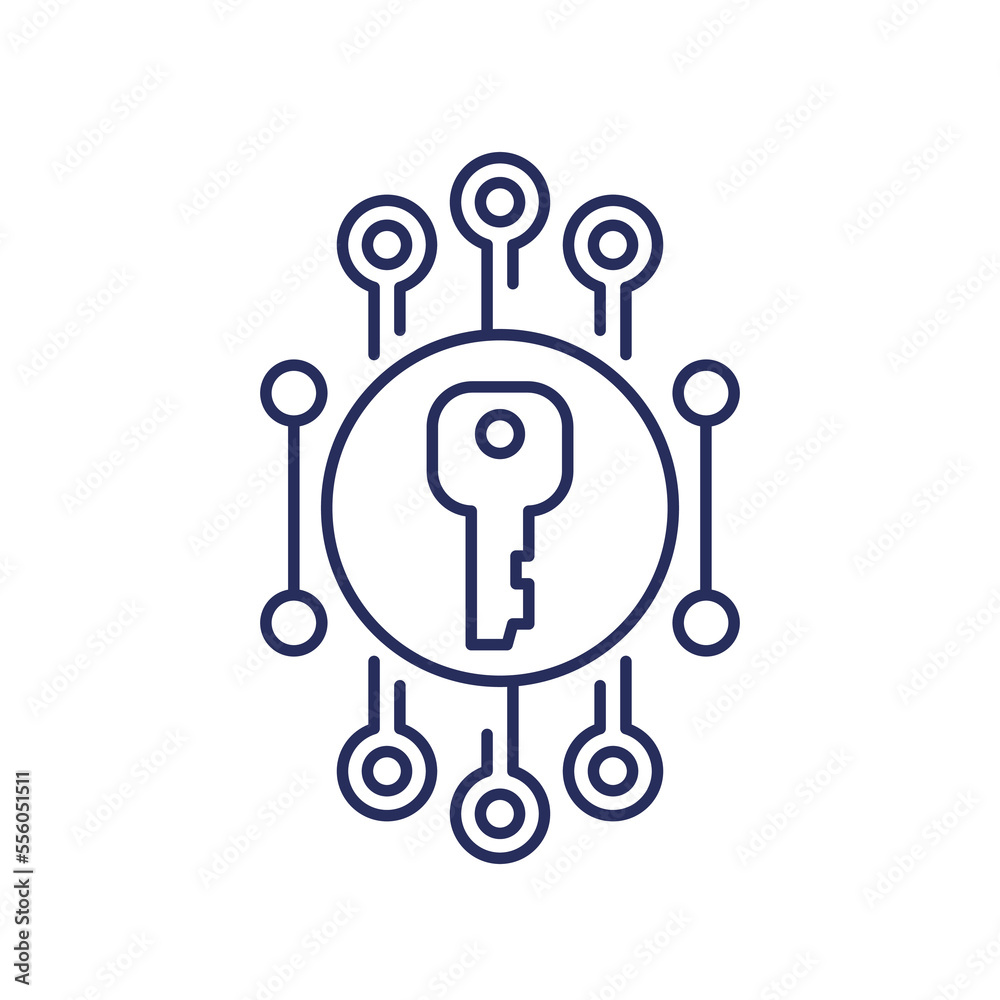 private key, encryption line icon private key, encryption line icon