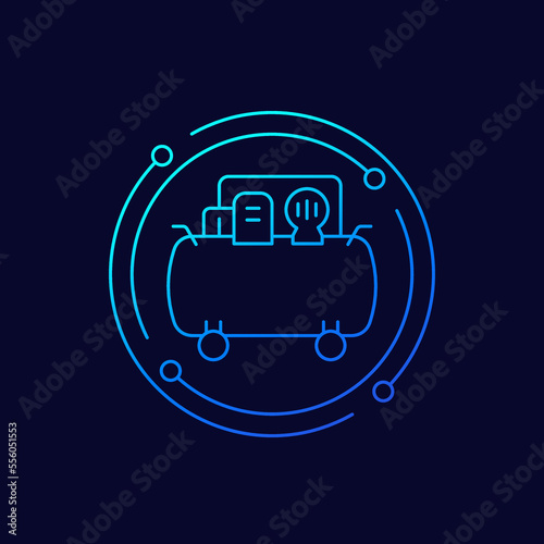 air compressor icon, linear vector design