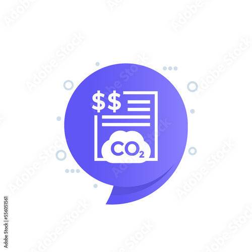 carbon dioxide emissions cost vector icon