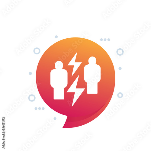 conflict vector icon with two people