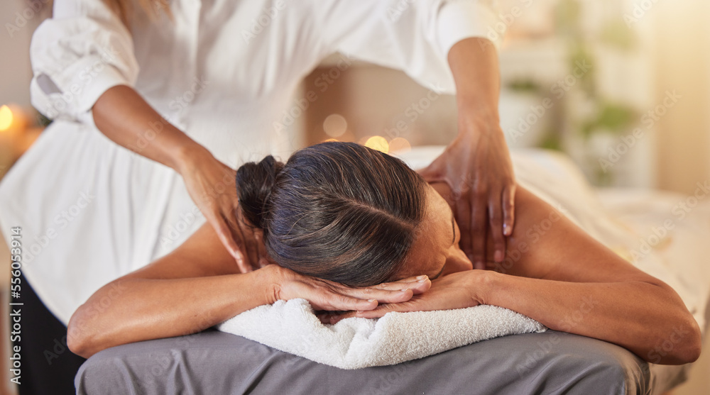 Woman at spa for massage with therapist and holistic treatment, wellness and self care with aromatherapy. Luxury service, health and peace with skincare to relax at salon, masseuse hands for zen. Woman at spa for massage with therapist and holistic treatment, wellness and self care with aromatherapy. Luxury service, health and peace with skincare to relax at salon, masseuse hands for zen.