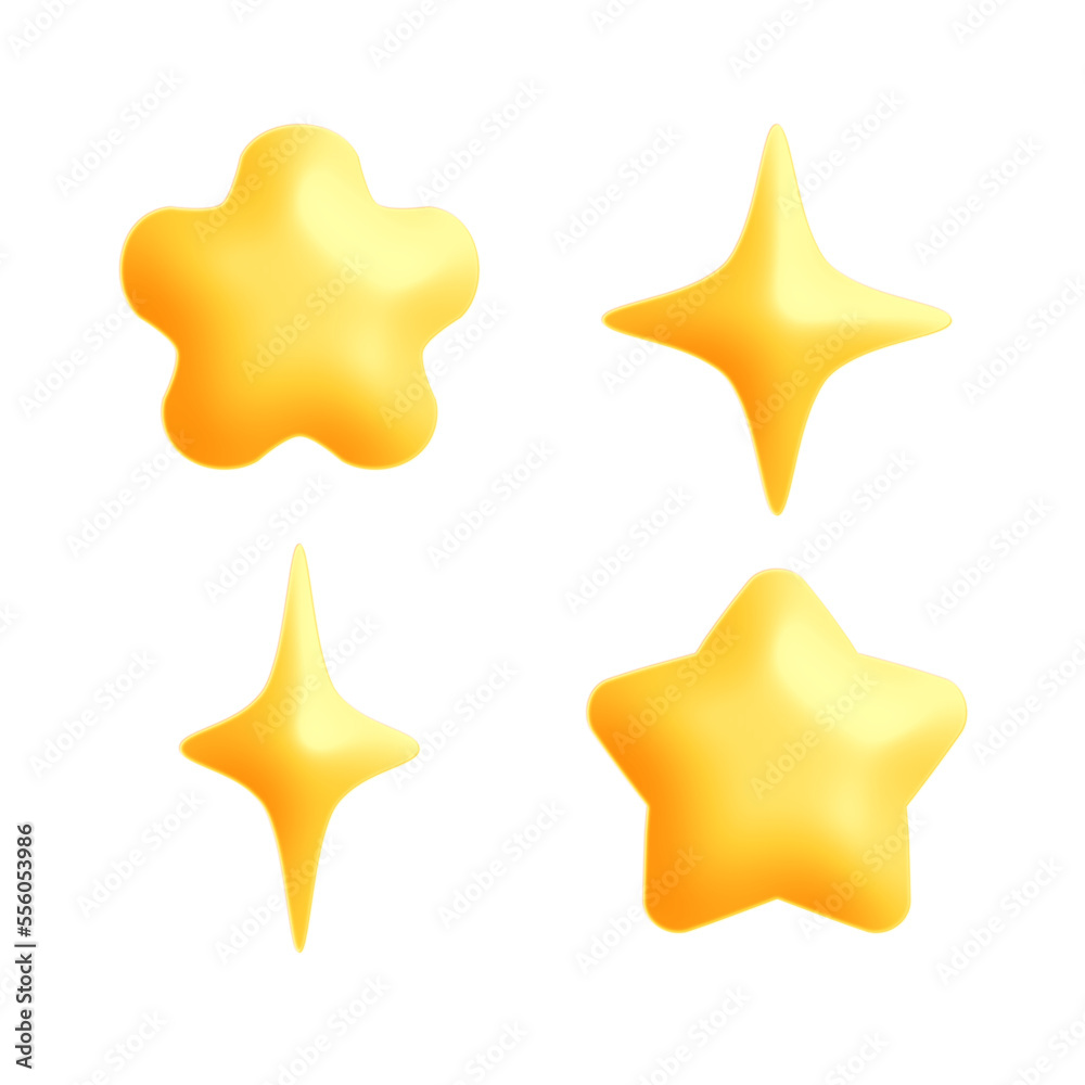 Cute Glowing Yellow Star 3D Vector Cute Glowing Yellow Star 3D Vector