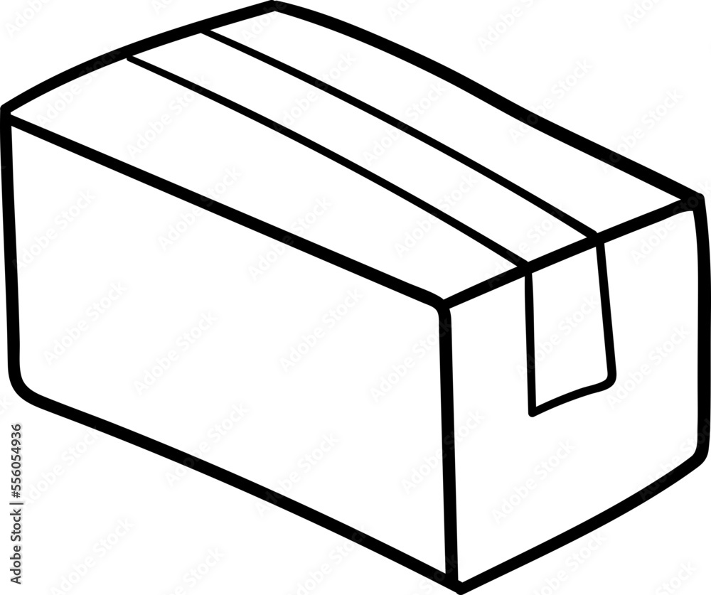 box sketch hand drawn