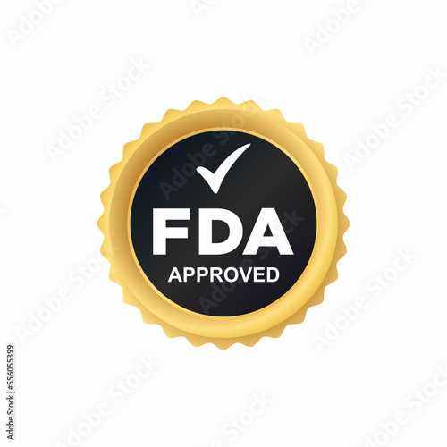 FDA Approved Food and Drug Administration stamp,  icon, symbol, label, badge, logo, seal