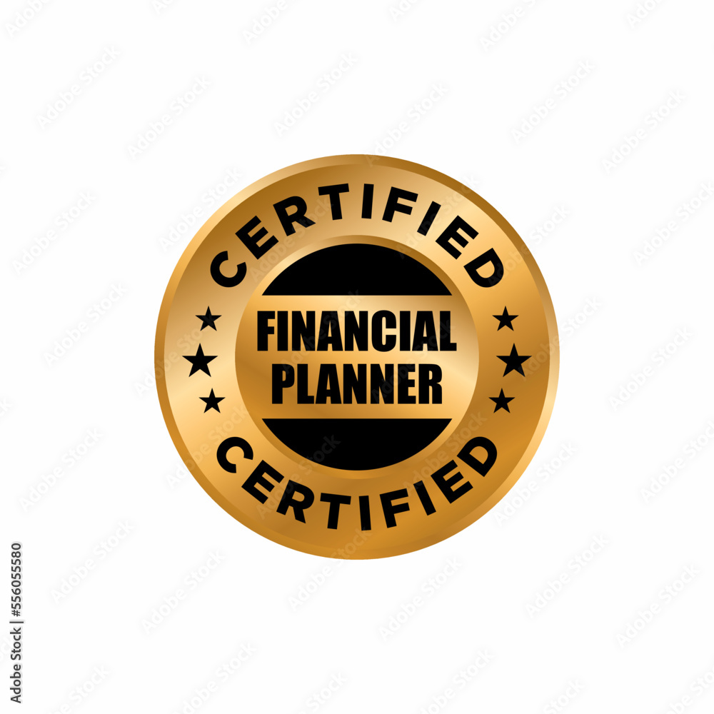 Professional Finance Certification Badge Design Template. Certified Company Examination stamp