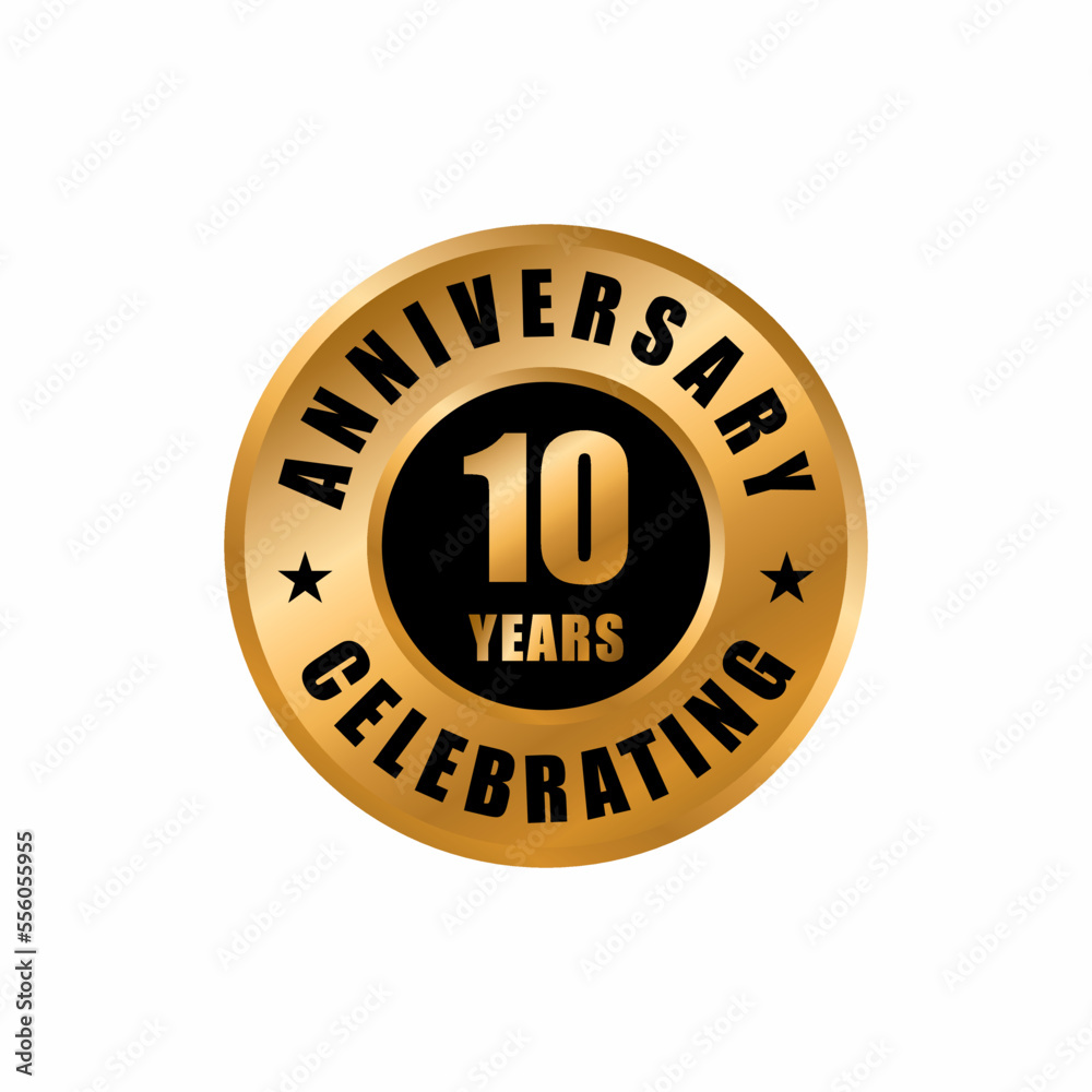 10 years anniversary celebration design template. ten years anniversary vector stamp