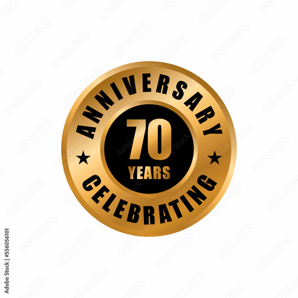 70 years anniversary celebration design template. 70 years anniversary vector stamp