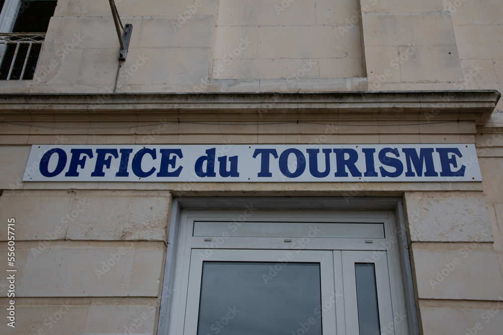 office de tourisme building means tourism agency sign facade in French language