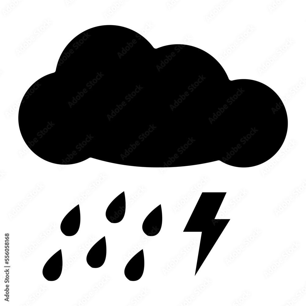 illustration of Thunderstorm design Icon illustration of Thunderstorm design Icon