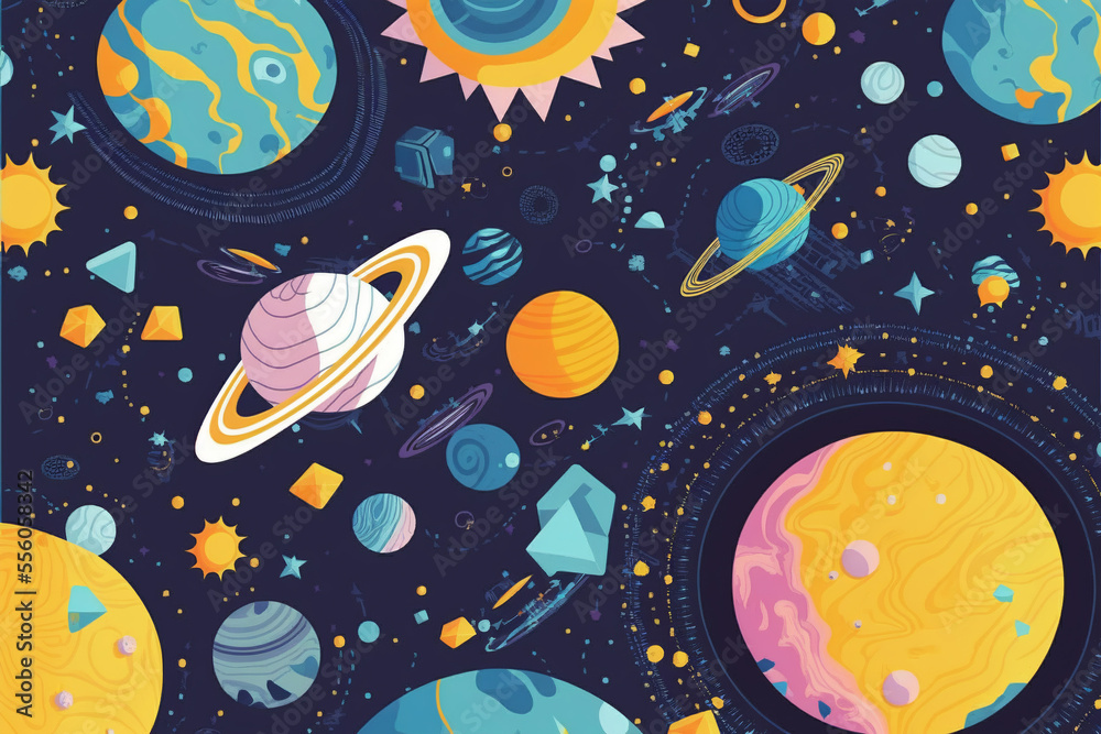 宇宙の惑星のイラスト Generative AI 宇宙の惑星のイラスト Generative AI