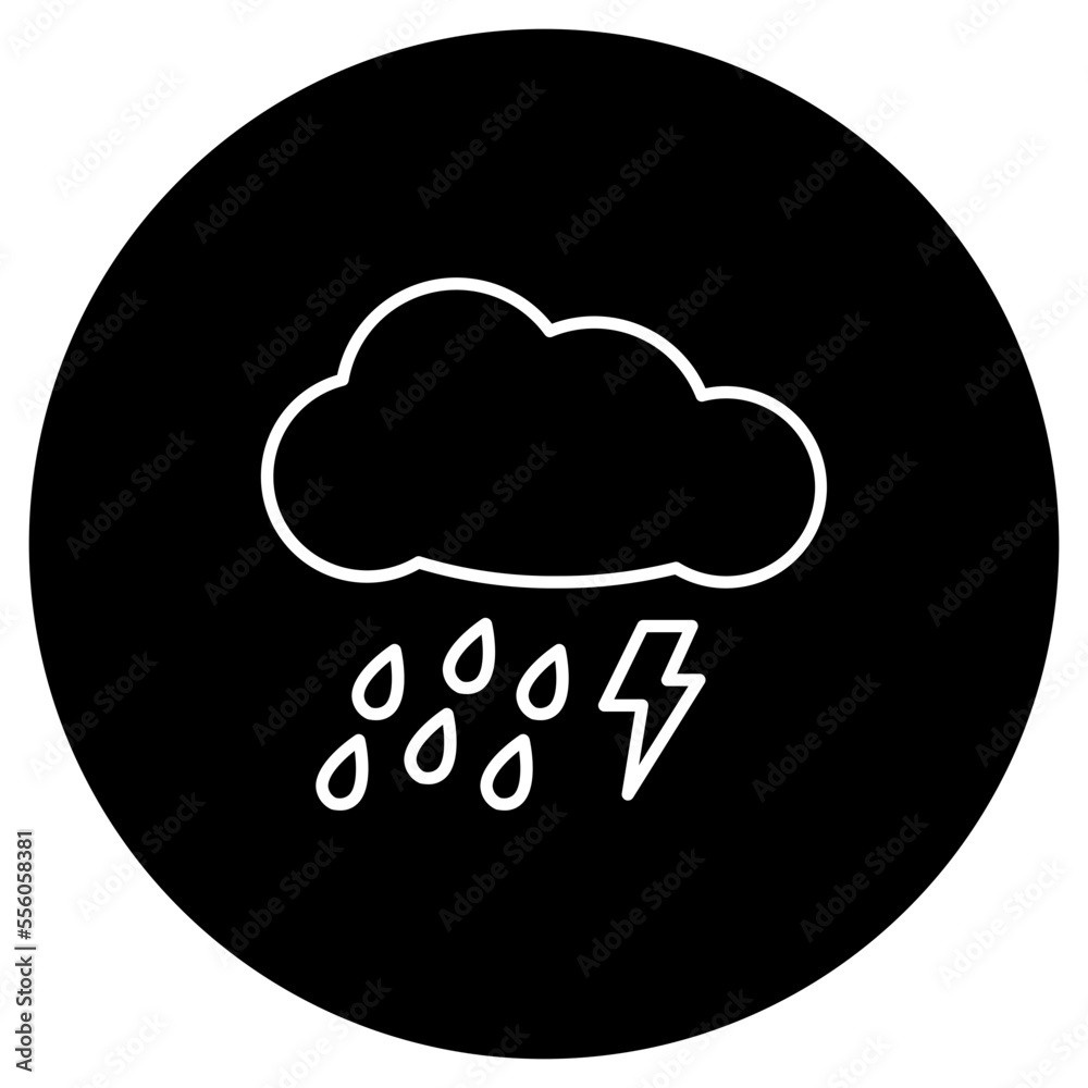 illustration of Thunderstorm design Icon illustration of Thunderstorm design Icon
