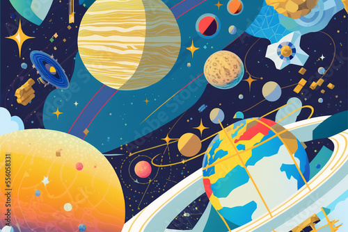 Wallpaper Mural 宇宙の惑星のイラスト　Generative AI Torontodigital.ca