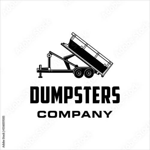 Dump trailer logo with classic and masculine style design