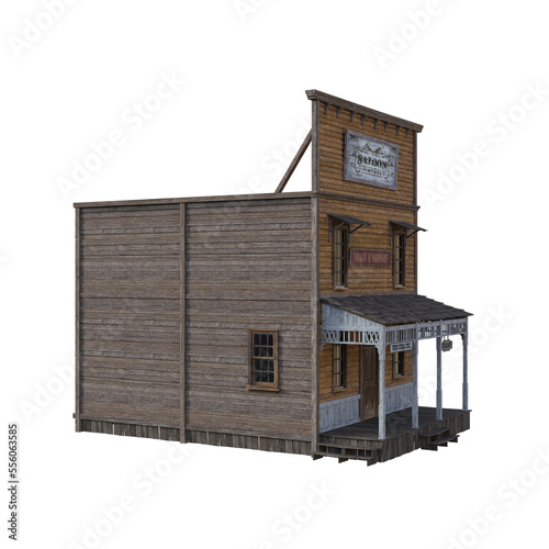 Western Houses Ensemble House Number 2. 3d Rendering-Illustration for Building Scene as Ovrlay, Clipart, Object. Photorealistic and high resolution 6000 x 6000px, 300dpi, PNG.