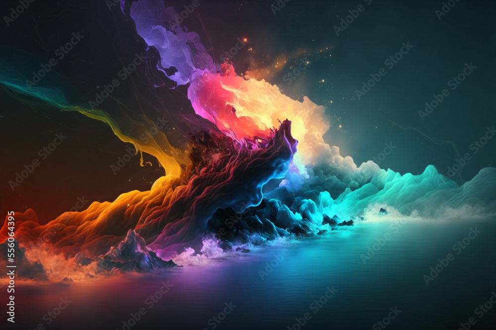 Abstract colorful cloud wallpaper, Generative AI.