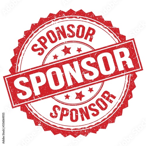 Фотография SPONSOR text on red round stamp sign