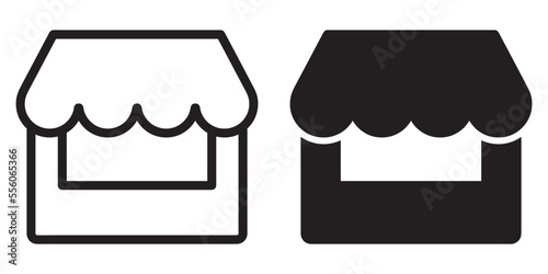 ofvs272 OutlineFilledVectorSign ofvs - store vector icon . farmer market sign . food stall symbol . shop . isolated transparent . black outline and filled version . AI 10 / EPS 10 / PNG . g11612