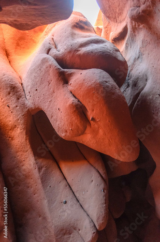 Unique smooth and rounded red sandstone formations at the Cuevas de Acsibi between Cachi and Cafayate, Argentina photo