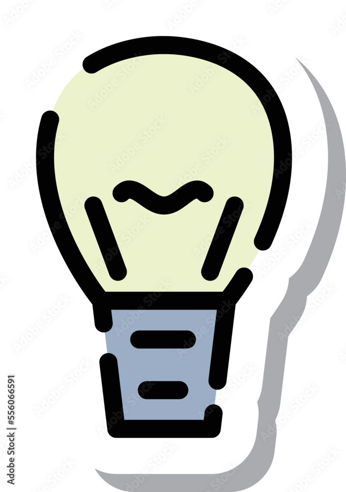 Obraz premium ステッカー風点線アイコン 電球