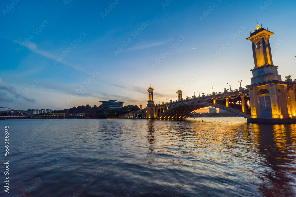Fototapeta premium Beautiful sunset at Putrajaya Malaysia, with reflection