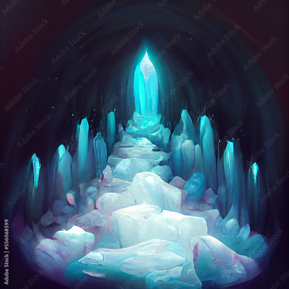 Obraz premium A illustration of a gate made form blue Ice