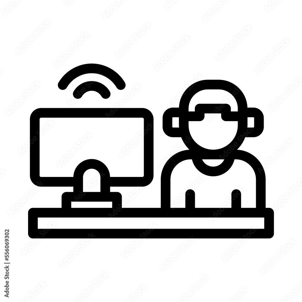 streamer line icon illustration vector graphic streamer line icon illustration vector graphic