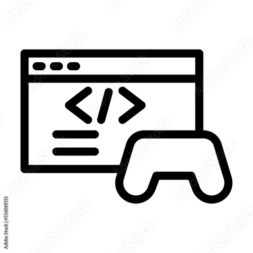game development line icon illustration vector graphic