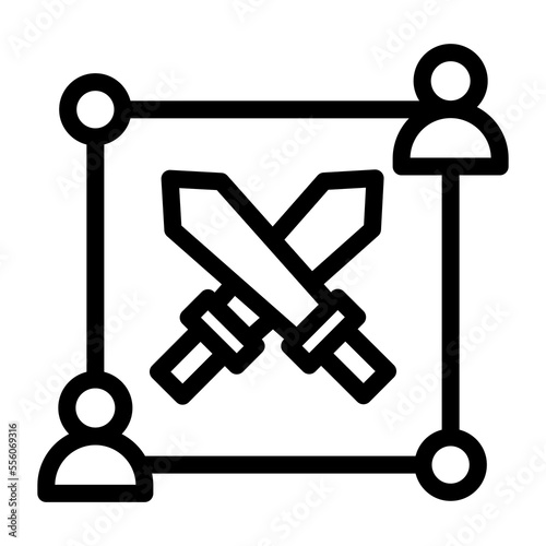 moba line icon illustration vector graphic