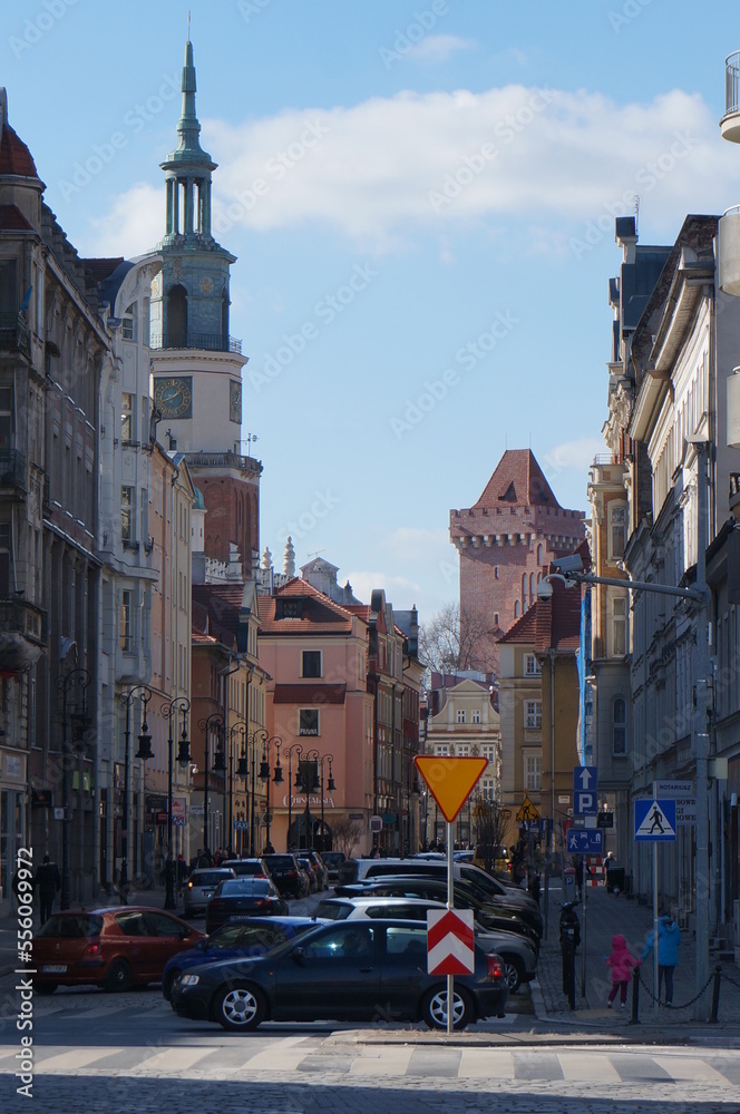 Obraz premium Wielka Street on March 6, 2021. Poznan, Poland.