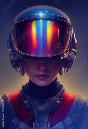 Futuristic pilot, artificial intelligence driven, cybernetic evolution of technology ,made with Generative AI © DNY3D