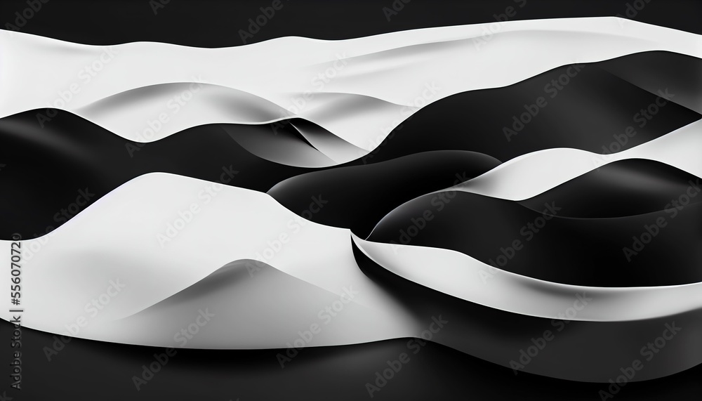 Black and white abstract pattern, wallpaper background ,made with Generative AI