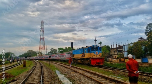 Freight train with trains Railways Bangladesh photo