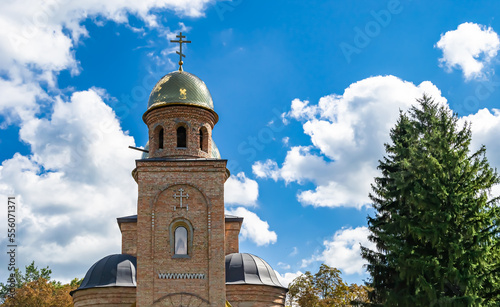Fotografia, Obraz Christian church cross in high steeple tower for prayer