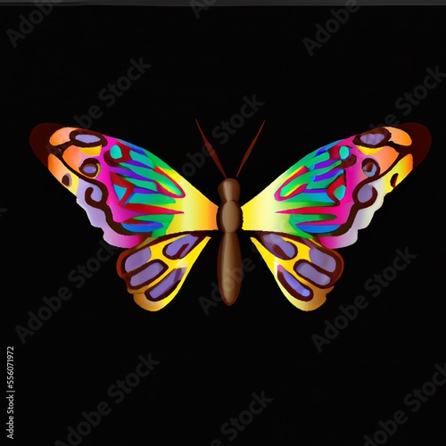 butterfly on black background