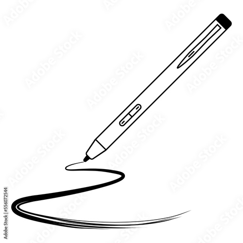 Stylus pen tablet digital, graphic design pencil, vector tool stylus photo