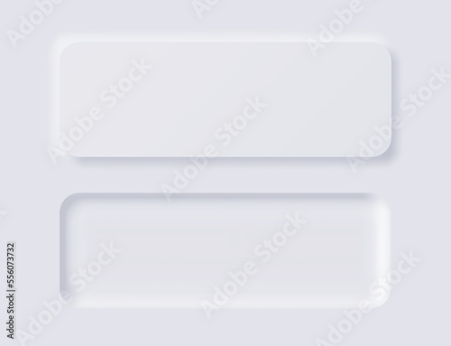 White button Neumorphism design elements vector set, Button and Element for UI Web design or Application UI Design.