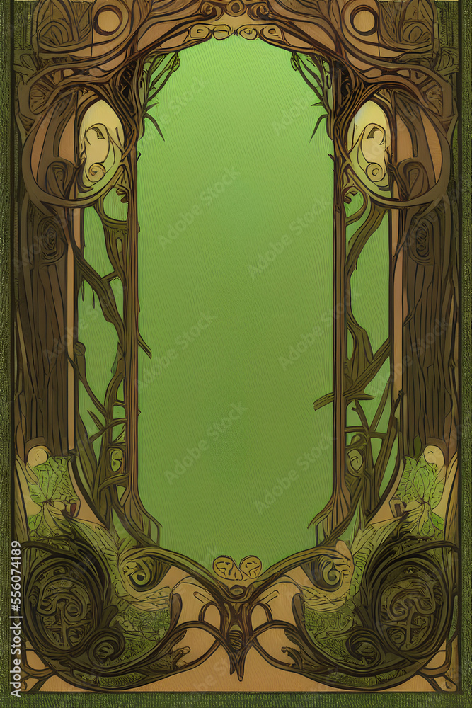 Art Nouveau frame. Generative AI
