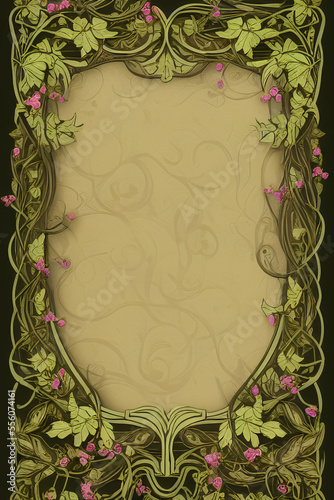 Obraz na płótnie Art Nouveau frame. Generative AI w salonie
