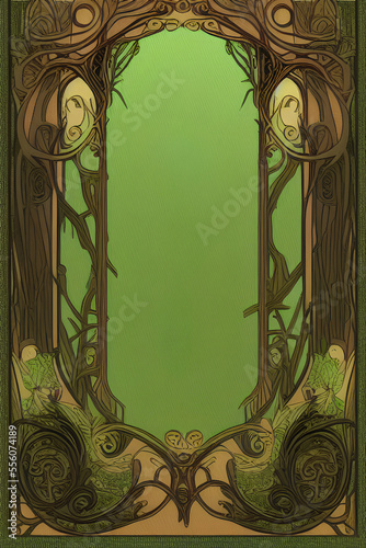 Obraz na płótnie Art Nouveau frame. Generative AI w salonie