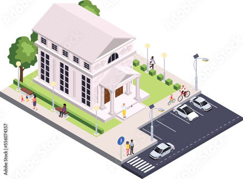 Isometric Classic Architecture Composition