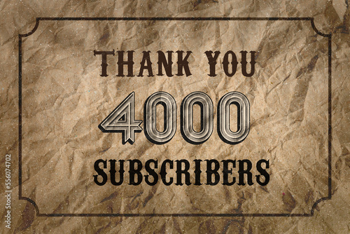 4000 subscribers celebration greeting banner with Vintage Design