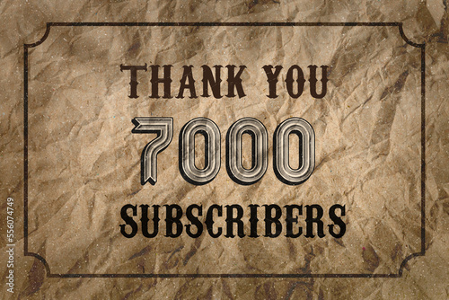 7000 subscribers celebration greeting banner with Vintage Design