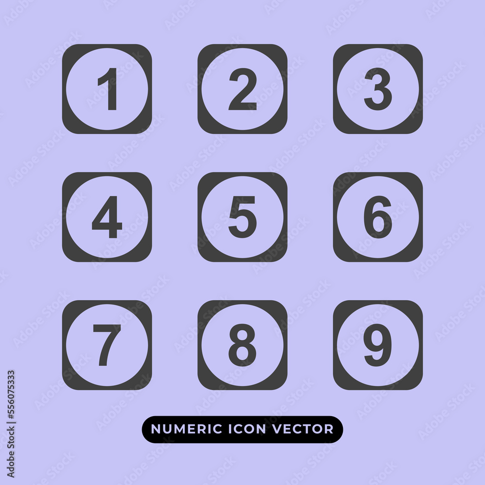 Numeric icon vector design templates Numeric icon vector design templates