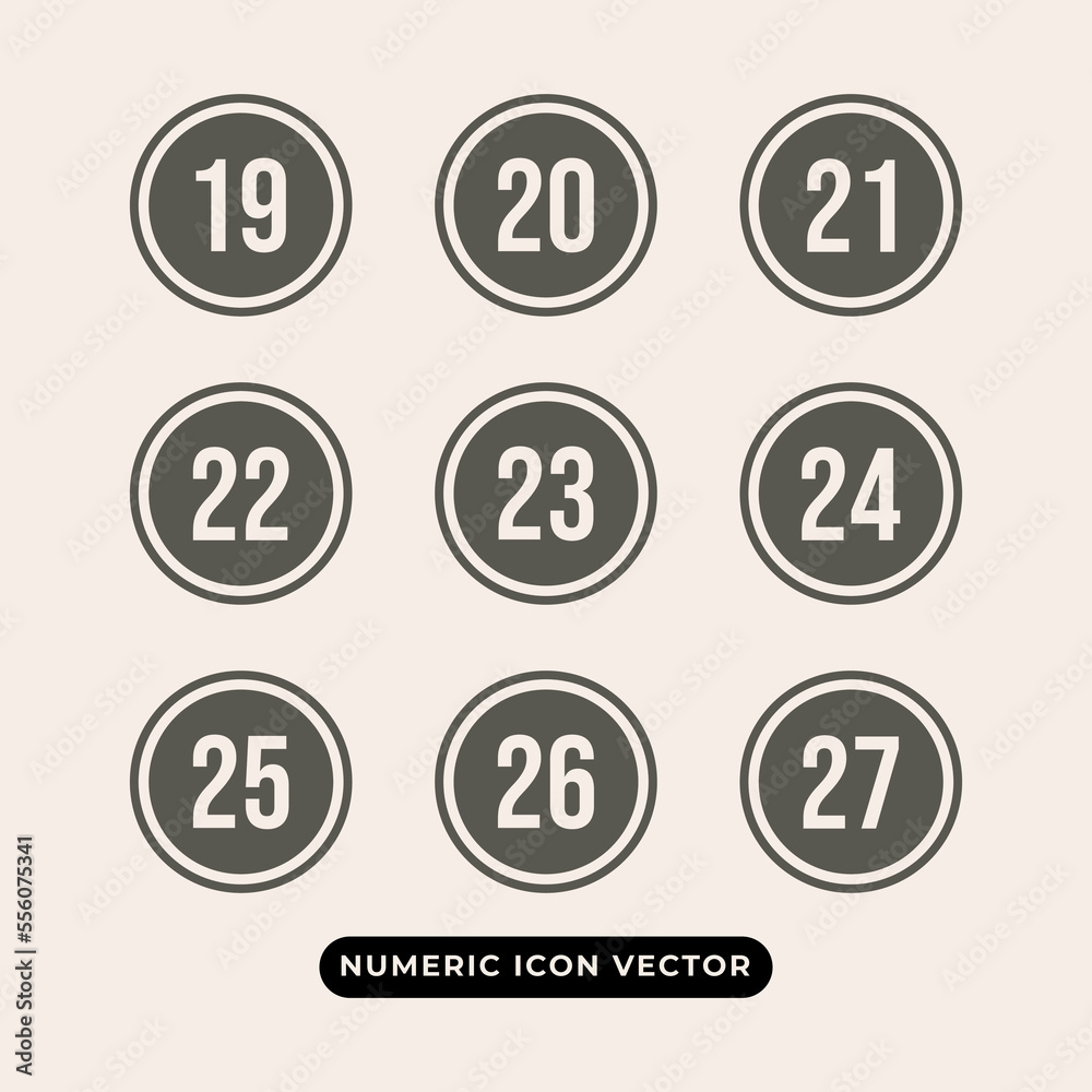 Numeric icon vector design templates Numeric icon vector design templates